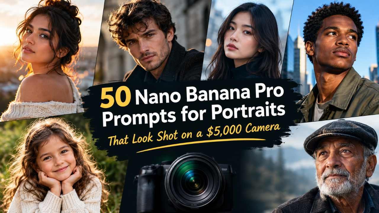 50 Nano Banana Pro Prompts for Portraits That Look Shot on a $5,000 Camera