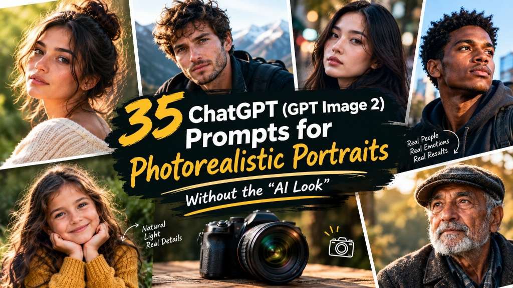 35 ChatGPT (GPT Image 2) Prompts for Photorealistic Portraits Without the "AI Look"