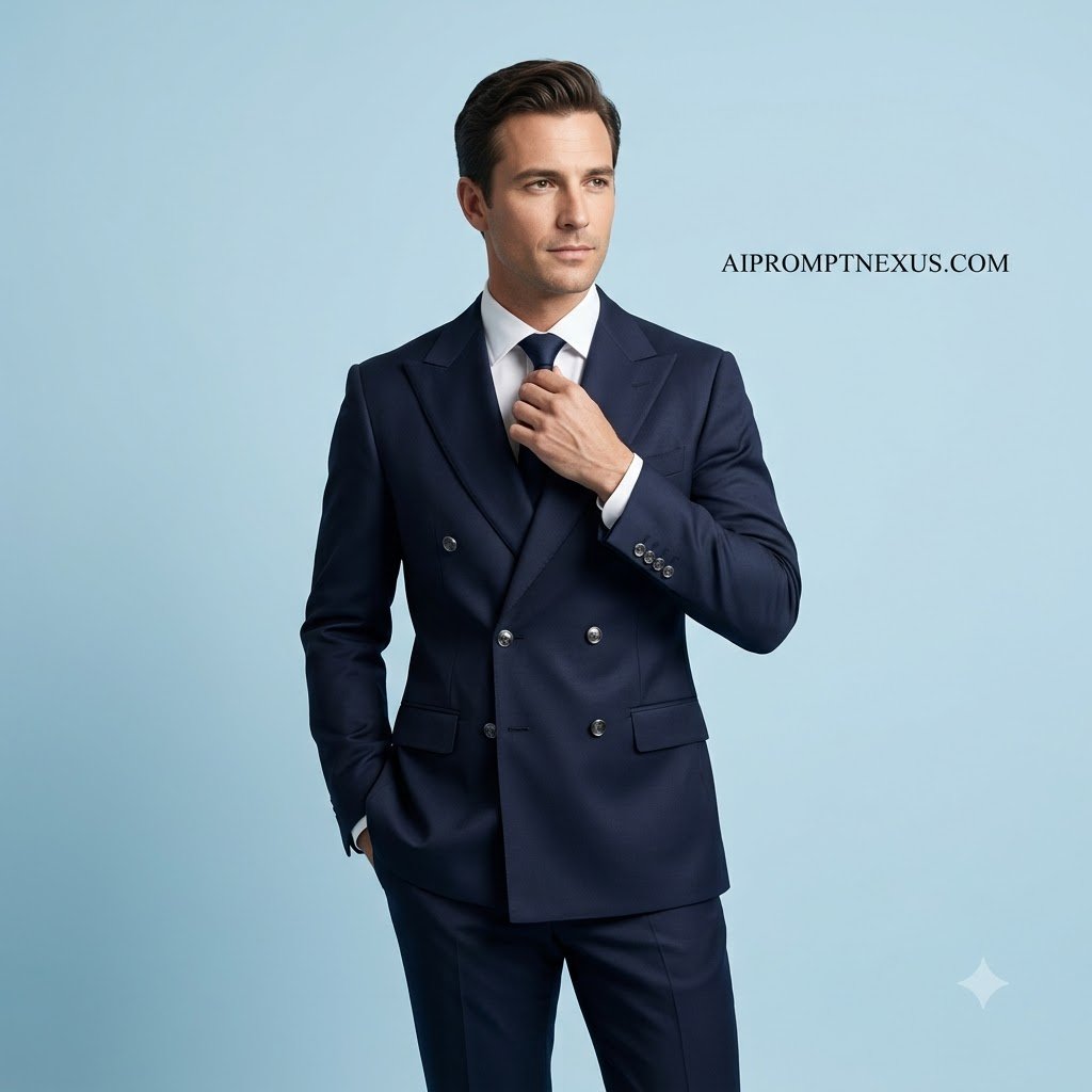 Navy Authority — Luxury Double-Breasted Menswear Editorial
