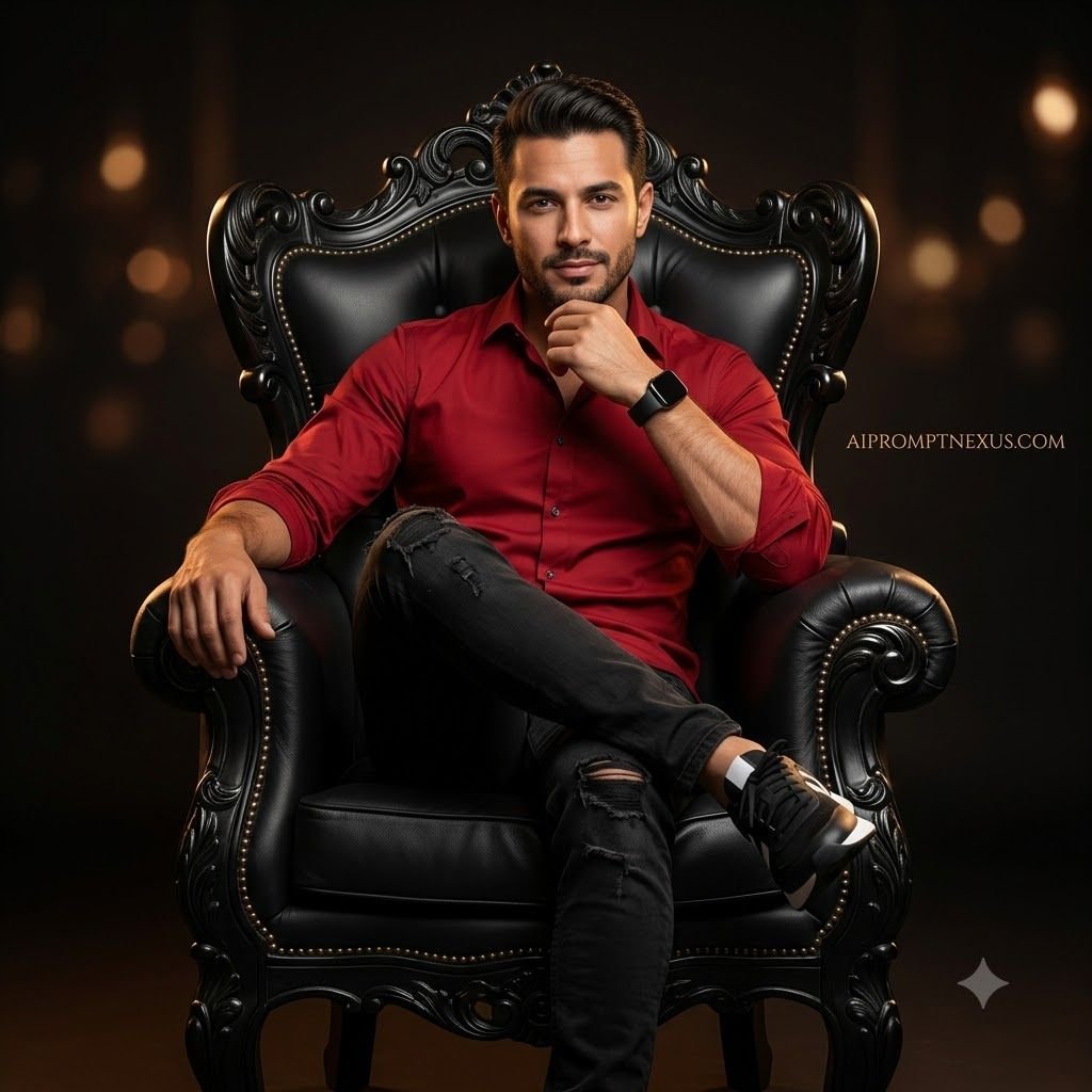 Crimson Throne — Cinematic Luxury Male Portrait