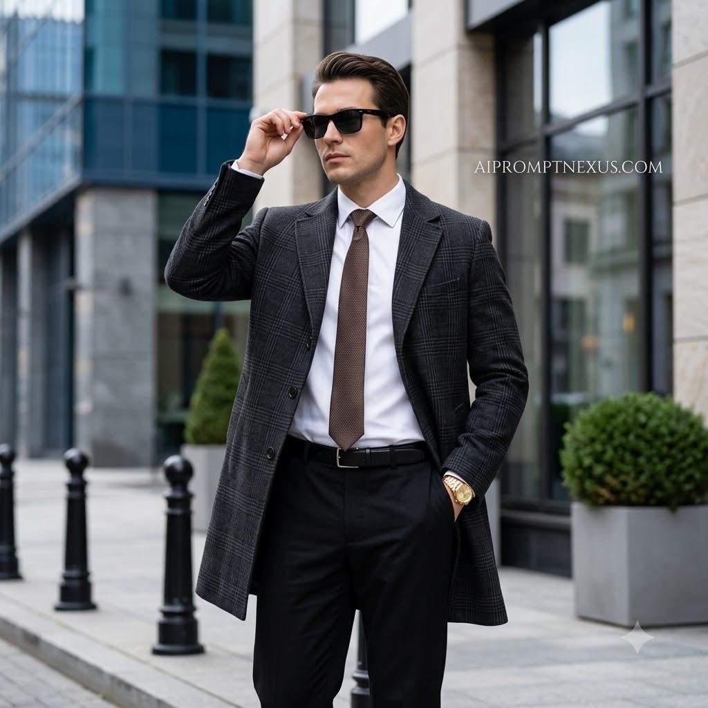 Urban Authority — Luxury Charcoal Plaid Menswear Editorial