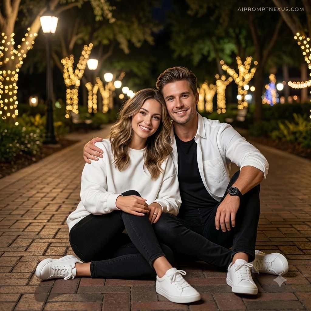 Romantic Night Resort Couple Photoshoot | Cinematic Outdoor Portrait