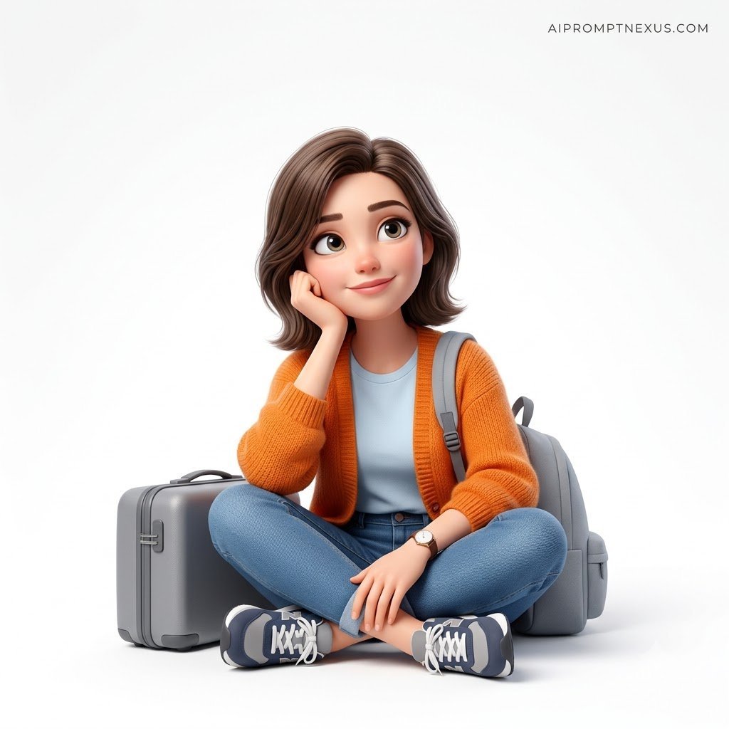 Miniature Adult Traveler 3D Cartoon Portrait | Premium Stylized Character