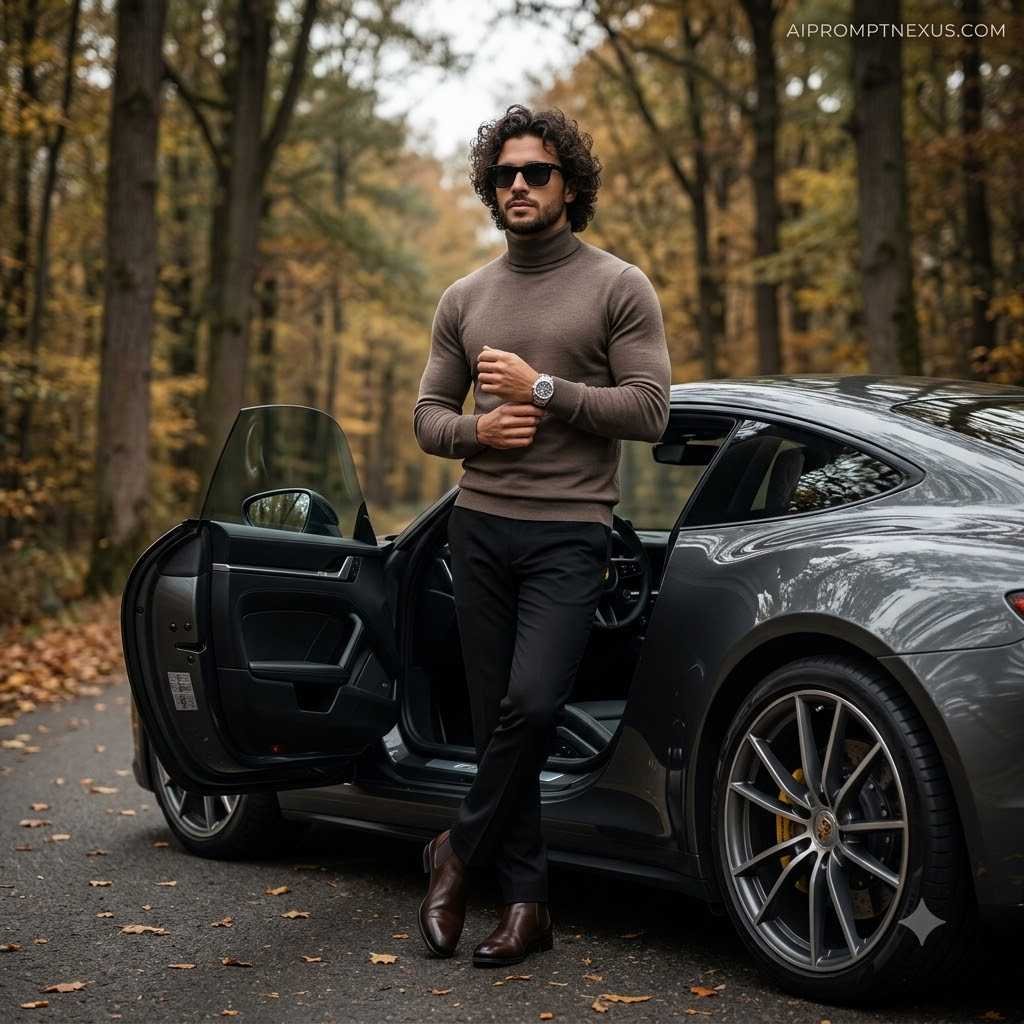 Luxury Sports Car Autumn Fashion Portrait | Cinematic Automotive Editorial Photography