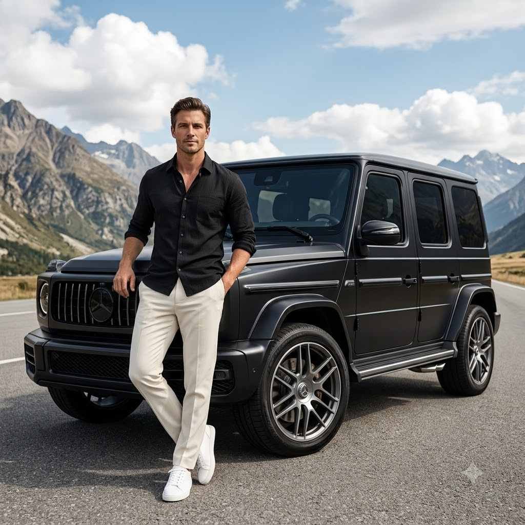 Luxury G-Wagon Mountain Road Fashion Portrait | Cinematic Automotive Lifestyle Photography