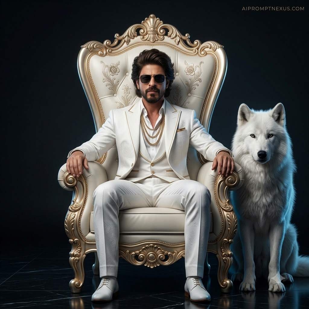 The White Throne King | Cinematic Royal Wolf Portrait IDENTITY PRESERVATION (STRICT)