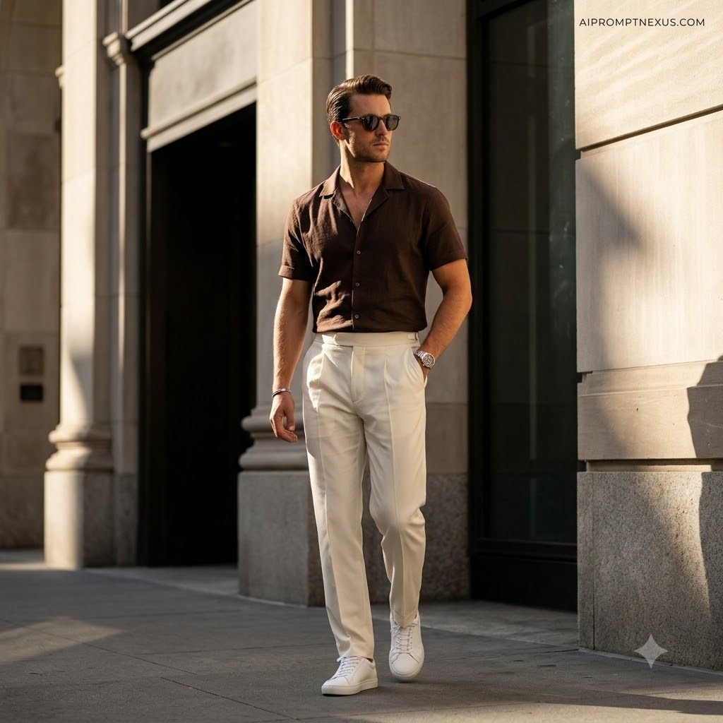 Sunlit Quiet Luxury Walk | Cinematic Menswear Editorial Portrait