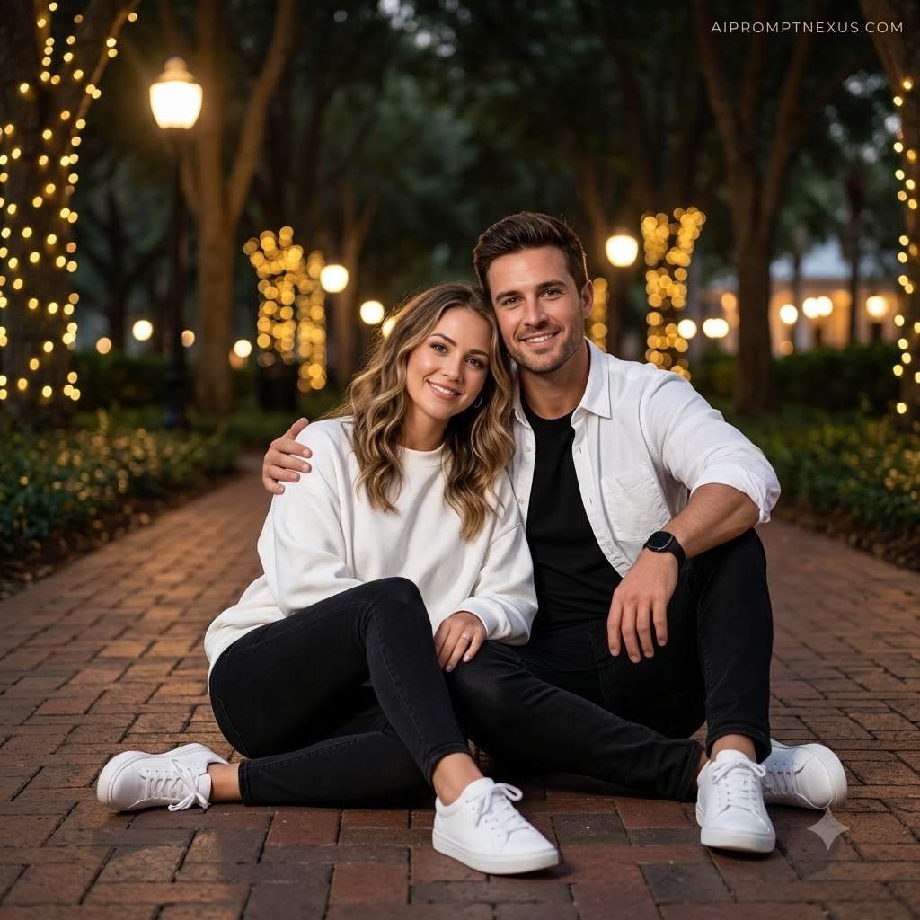 Golden Night Romance | Cinematic Couple Portrait Prompt