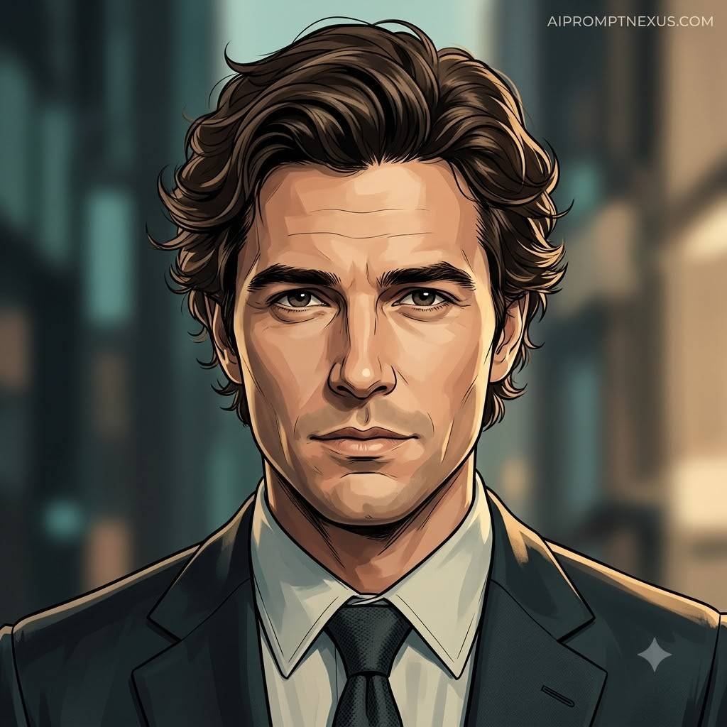 Cinematic Semi-Realistic Comic Portrait | Premium Digital Illustration Prompt