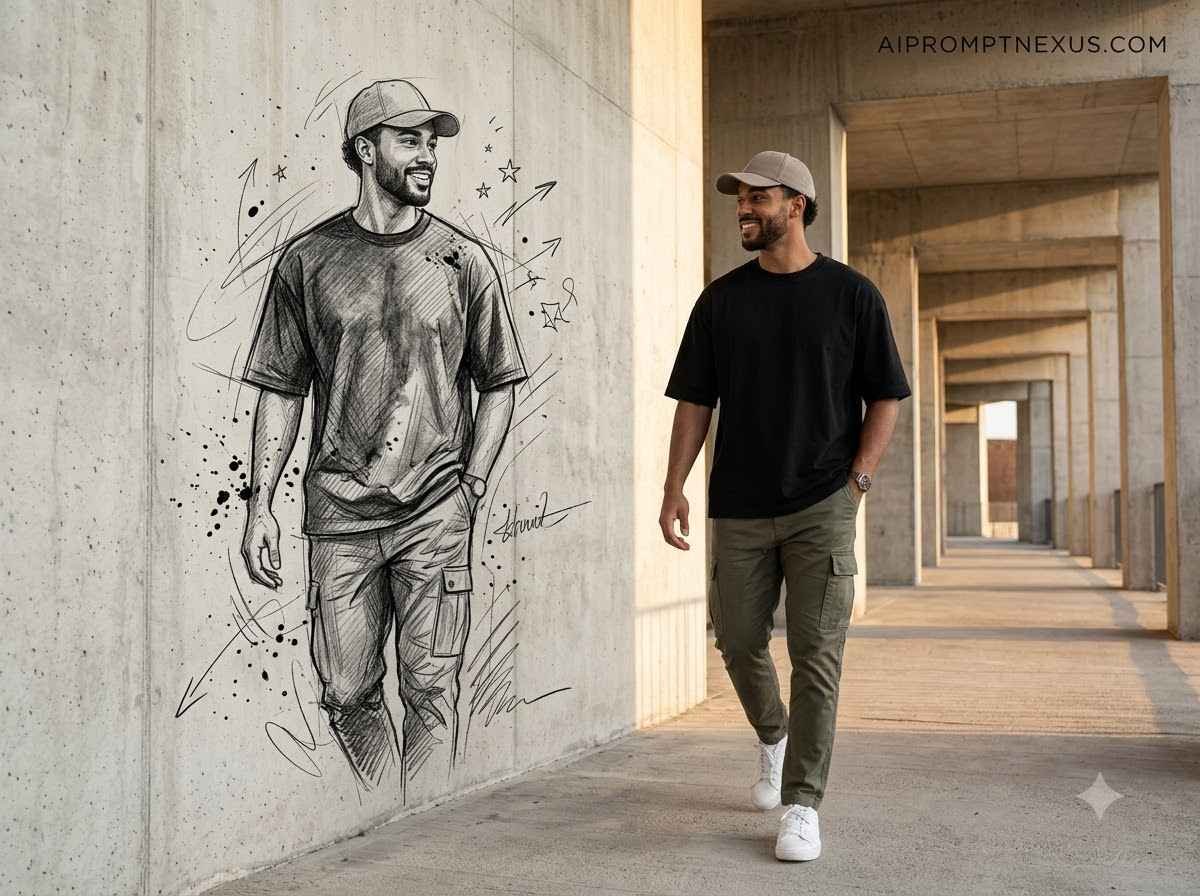 Walk Into Your Own Art — Cinematic Reality Meets Sketch Portrait