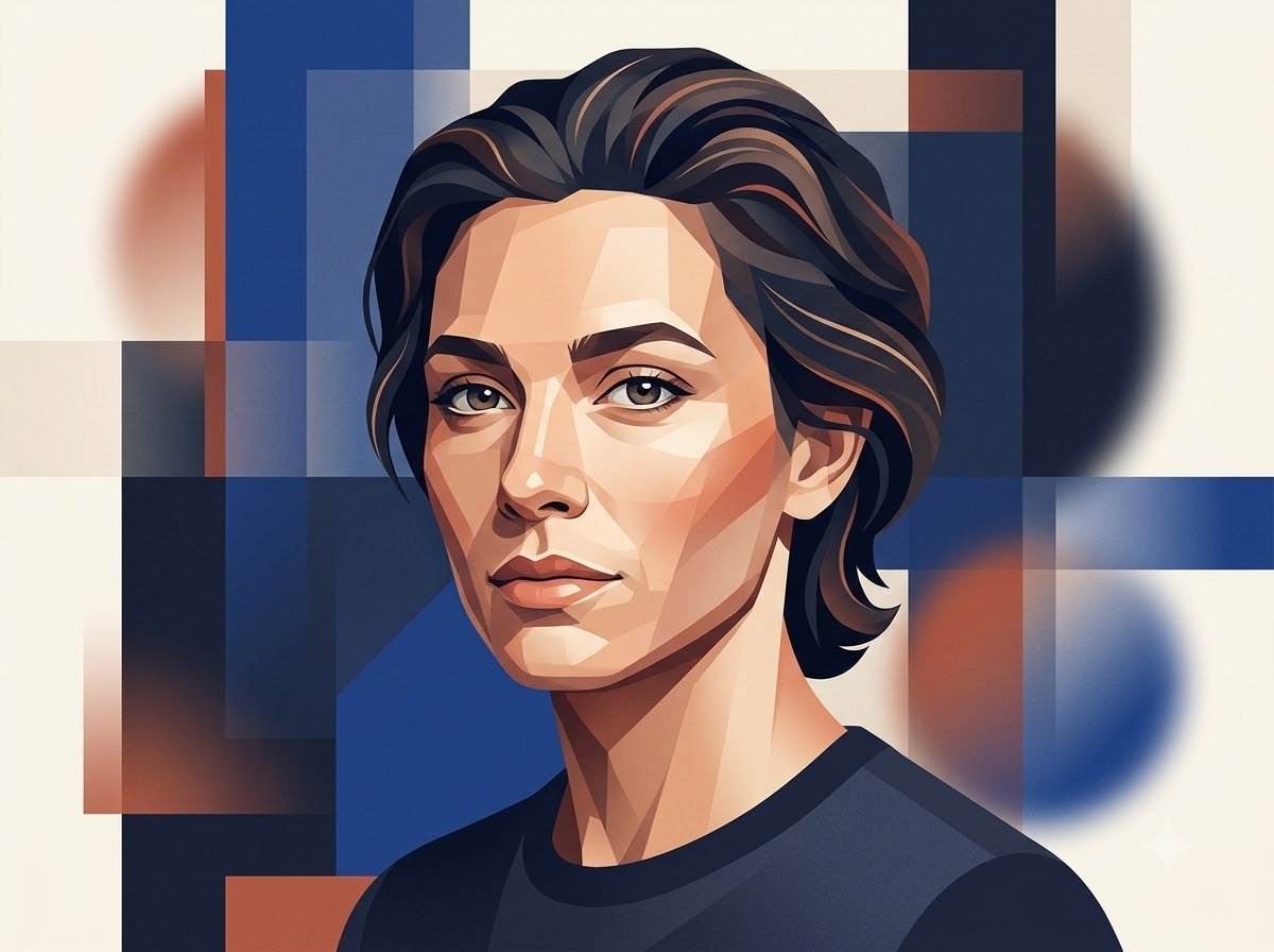 Distinctive high-end stylized digital portrait